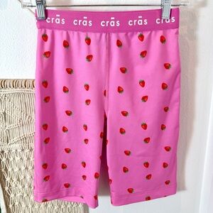 Cras Pink Strawberry Print Shorts 34 XS